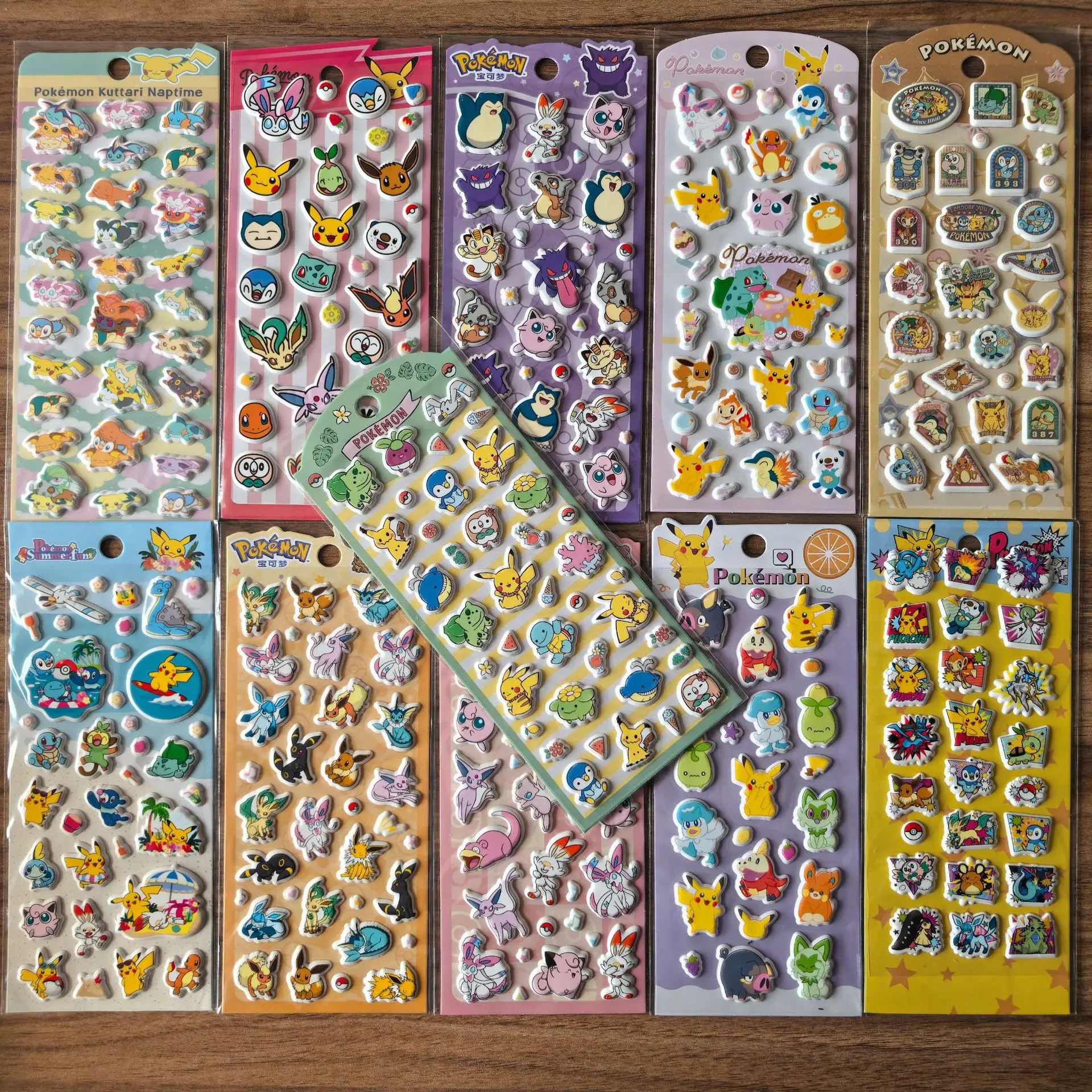 포켓몬 3D 버블 스티커 세트 귀여운 보상 푹신한 데칼 문구 용품 어린이를위한 장식 데칼 크리 에이 티브 DIY 선물