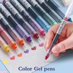 10개입 대용량 속건 니들팁 컬러 젤 펜 0.5mm 미세 포인트 볼펜 DIY 다이어리 드로잉 10가지 색상