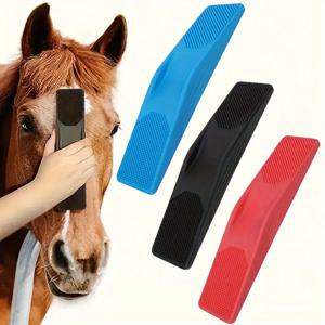 6-in-1 말 미용 브러쉬, 미끄럼 방지 그립 및 통풍 디자인, 목욕, 마사지 및 털 제거에 적합한 말 청소 도구