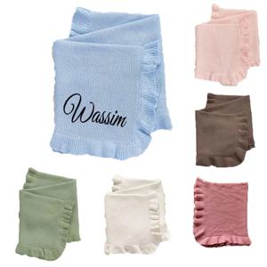 신생아 여아 및 남아를 위한 맞춤형 아기 담요 – 이름 자수가 새겨진 맞춤형 담요 아랍어 생일 선물 신생아용