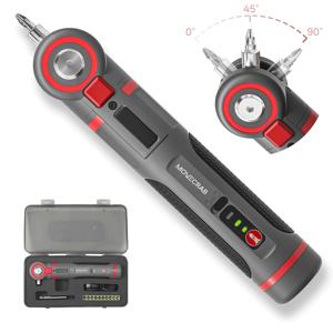 MOVECRAB 각도 조절 미니 전동 드라이버 세트, 가정용 리튬 전원 충전식 휴대용 공구