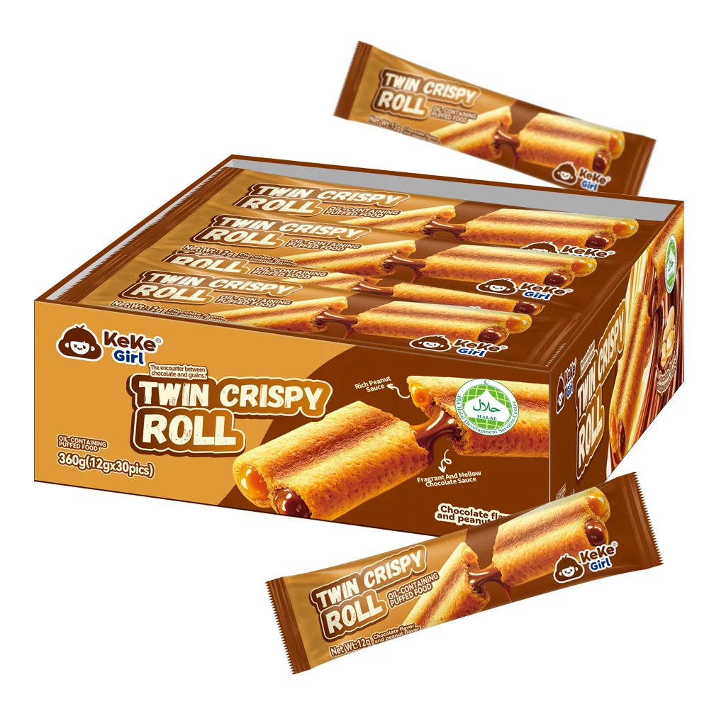 트윈 크리스피 롤 초코&땅콩맛 360g, 2개
