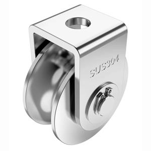 풀리 블록 U 304 스테인레스 스틸 풀리 롤러 듀플렉스 베어링 사일런트 헤비 듀티 그루브 휠 로딩 400KG/880 파운드