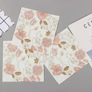 화려한 사각형 종이 냅킨, 파티 꽃무늬 페이셜 티슈, 호텔 웨딩 테이블 세팅, 종이 플레이매트, 20 개/팩