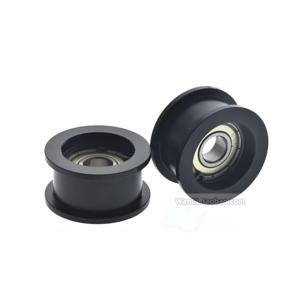 4Pcs 10x38x20mm 6000zz 내부 구멍 10 비표준 H-그루브 플랫 바닥 배선 풀리 베어링 블랙 PA 나일론 롤러