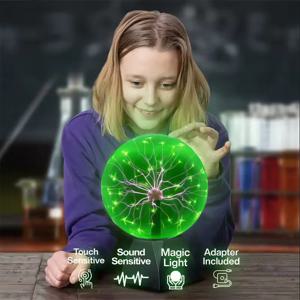 3-8인치 참신한 마법 유리 플라즈마 볼 조명 USB 플러그인 전용 터치 마법 유리 플라즈마 램프 어린이 생일 선물 홈 데코