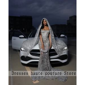 반짝이는 스팽글 롱 머메이드 프롬 드레스 2026 흑인 소녀들을 위한 고급 비딩 이브닝 가운 생일 파티 맞춤 제작
