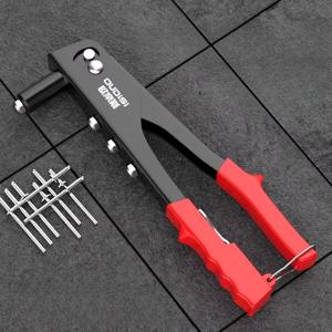 헤비 듀티 리베터 세트 매뉴얼 전문 팝 리벳 건 및 120개 블라인드 리벳 모음 키트 수공구 리벳 너트 도구