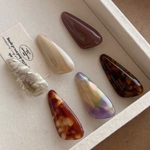 리프티 기하학 마블 자개 헤어핀