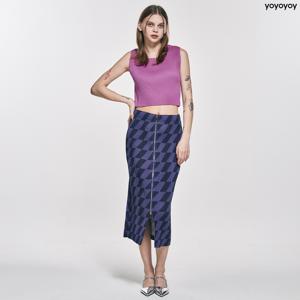 yoyoyoy여성[최초가 129000원] 앞지퍼 체크 프린트 플리츠 스커트(2colors)_AI02WNPSK11