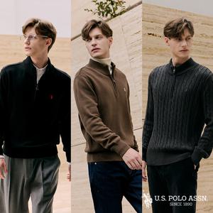 [단품][U.S POLO ASSN.] 25FW 하프집업 니트 1종 남성