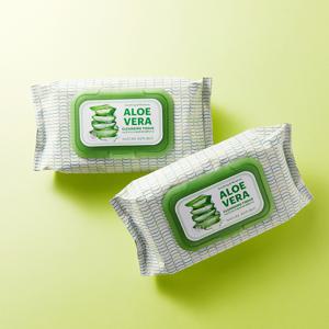 [1+1] 수딩 앤 모이스처 알로에베라 클렌징 티슈 (총160매)