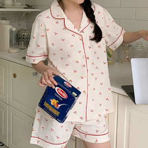 마마로 린넨 아사면 빅사이즈 홈웨어 여름 파자마 반바지 여성 잠옷세트 실내복