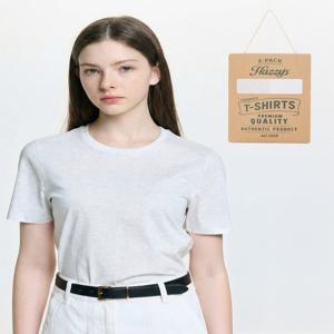 헤지스 여성 [[26SS]] HSTS6B303G1 [1+1] 그레이&화이트 로고자수 면 반팔2종세트