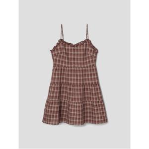 체크 레이어드 미니원피스  브라운 (356271CM1D)