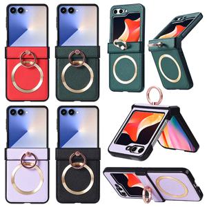 갤럭시Z플립7 FE 6 5 제트지 가죽 힌지보호 링 맥세이프 케이스