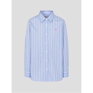 레이디스 멀티 스트라이프 오버핏 셔츠  블루 (BF6264C02P)