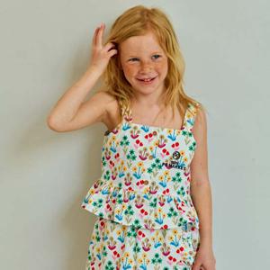 멀티플라워 올오버 우븐 프릴탑(IVORY)