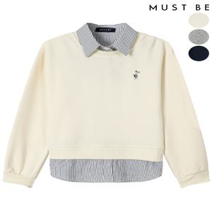 여성 셔츠 레이어드 자수 맨투맨