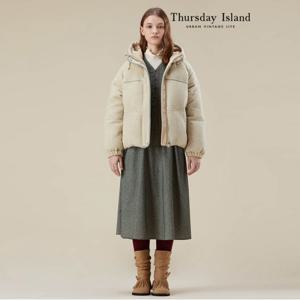 [정상가-499000원][Thursday Island] 모직 헤링본 다운 점퍼(T238MDJ238W)