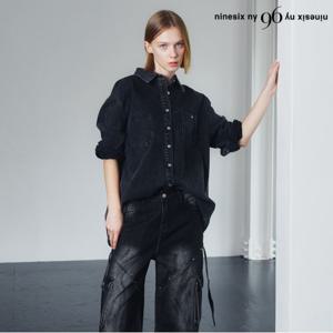 정상가:89,000원 ㅣ 카라넥 버튼업 데님 긴팔 셔츠 (NP3BA018L0)