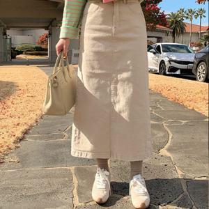 [브리치]  / 밀키 코튼 롱 스커트 (3color)