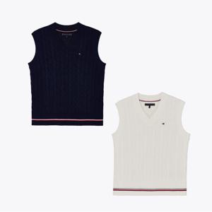 타미힐피거 글로벌 스트라이프 케이블 베스트 2종 택1 (T42F7WVT250BT2)