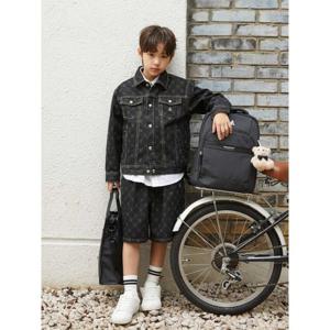 키즈  모노그램 데님 반바지 - 애쉬 (BI6125U904)