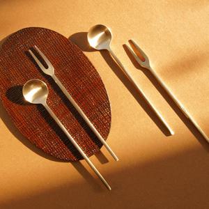 방짜유기 커트러리 체리 티스푼 티포크 4P