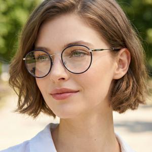 안경테 BE1373 1005 명품 메탈테 라운드 블루 HUGO