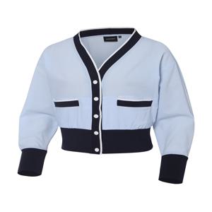 여성 CO 니트 트림 우븐 가디건 WWM23172B8