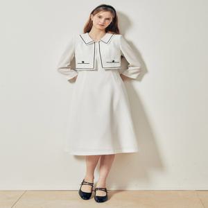 라인 배색 재킷 플레어 원피스 GR4A0OP821