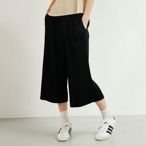 yoyoyoy여성[최초가 122000원] 큐롯 플리츠 팬츠 블랙_AJ08WNPSL01