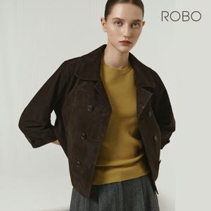 [최초가 499,000원] 25FW 이태리 스웨이드 더블 크롭자켓