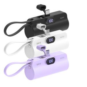 (1+1) 필 LED 2in1 일체형 도킹형 미니 보조배터리 C타입 5000mAh X13 갤럭시 아이폰 거치대 겸용