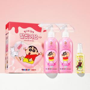 온더바디 발을씻자 코튼 풋샴푸 385ml 짱구에디션 기획(피치2개+데오미스트)