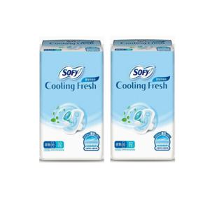 쏘피 쿨링프레쉬 날개형 생리대 중형 32px2팩  대형 28px2팩