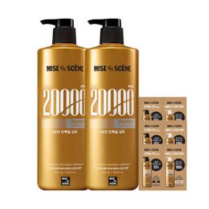 미쟝센 프로틴테라피클리닉20000샴푸 1000ML 2입+1회용샴푸트리트먼트 3개 증정