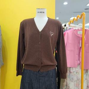 르피타 DP01 리본자수  V넥가디건 L253BKT951