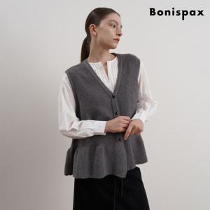 [보니스팍스(여성의류)]플리츠 버튼업 니트 베스트 (XP3VW009L0)