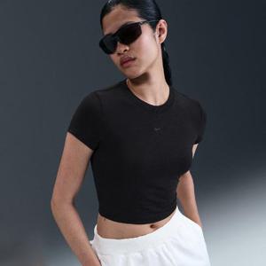 나이키반팔티 BQK HF9539-010 나이키 스포츠웨어 칠 니트 여성 크롭 티셔츠