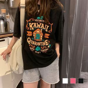 기본라운드티 카와이 프린팅 면 반팔티 SD-230509 프린팅티셔츠