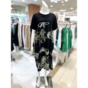 소고 세이브존01 프린트 배색 반팔 롱 원피스 TAK2PA11