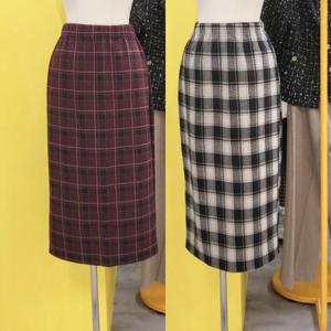 르피타 DP01 H 모직 체크 기모 스커트 L244USKC04