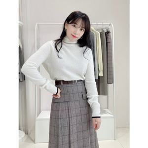 올리브데올리브 (OW4WSA86) 벨티드체크패턴 플리츠롱스커트 OLIVE  DES  OLIVE