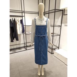 페이지플린  (F5AOP007) 앞 트임 멜빵 데님 원피스