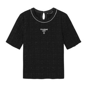 [르샵]25l3l22wbl010uuuu라운드넥 링클 셔링 반팔블라우스