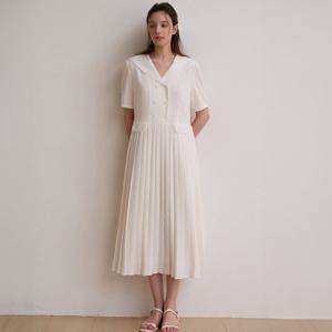 Sailor lace pleated dress - Ivory [BE25HSOP003]