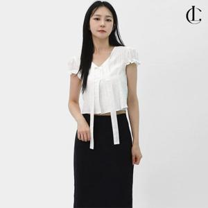 엘케이트 여자 블라우스 반팔 퍼프숄더 여름 핀턱블라우스 LBB003