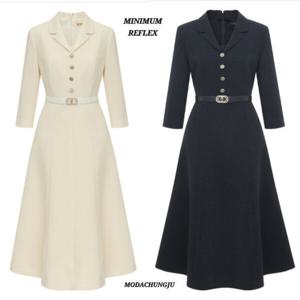 [미니멈]MD 카라넥 버튼 플레어 원피스 MD MMYBAWO6100_CJ